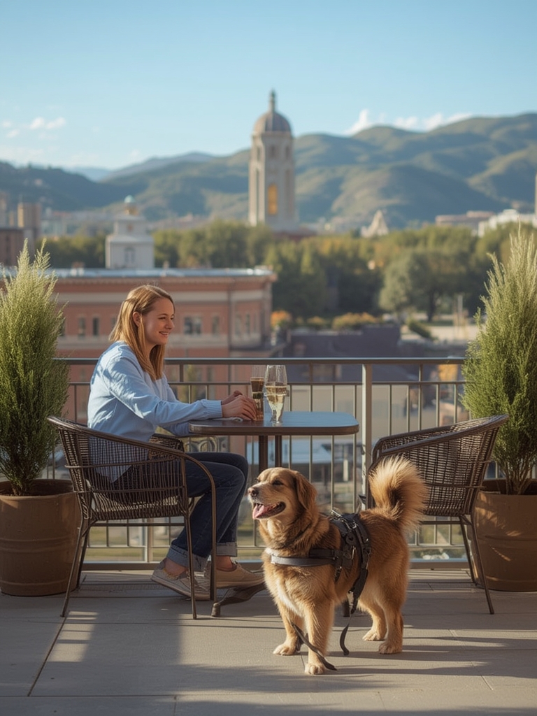 Dog-friendly hotel lobby in Boise with pet amenities