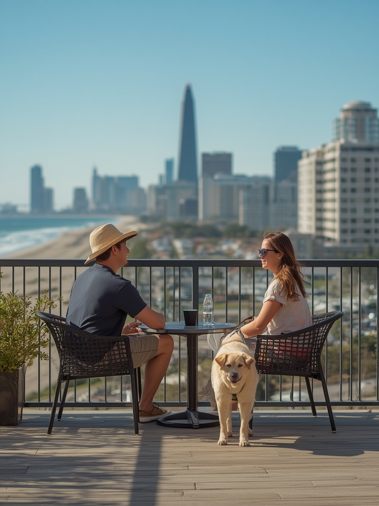 Pet on Balcony at Galveston Beach Hotel